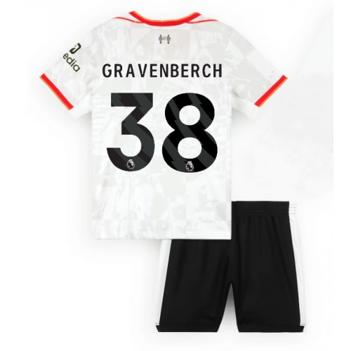 Fotbalové Dres Liverpool Ryan Gravenberch #38 Dětské Alternativní 2024-25 Krátký Rukáv (+ trenýrky)